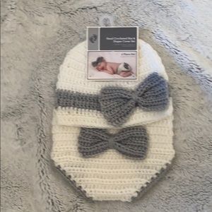 Crocheted hat and diaper cover